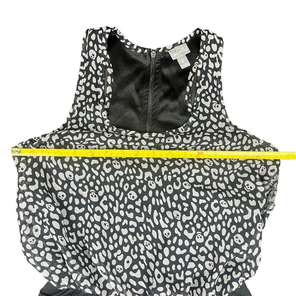 Vanity Vintage Rockabilly Skulls Sleeveless Dress Mini Skirt Zip Up Women's Sz S - Picture 14 of 16